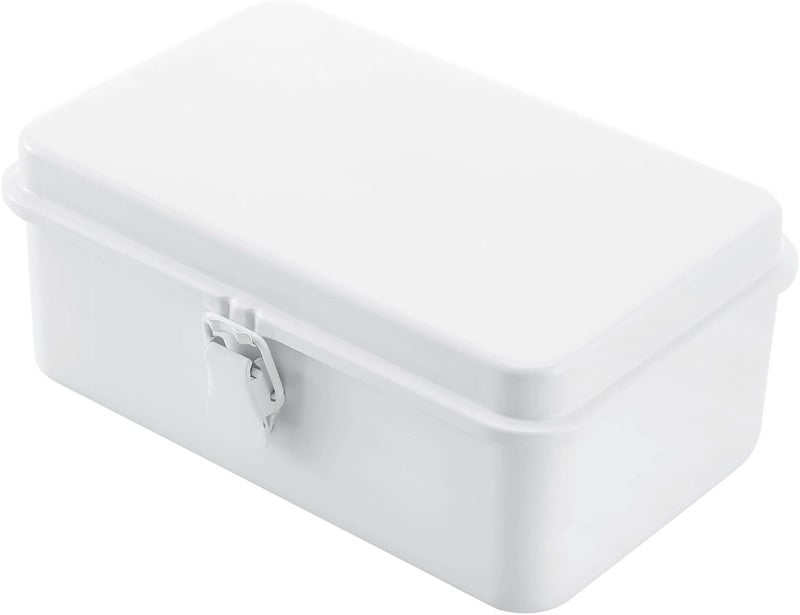 Office Supplies Metal Storage Box with Hinged Lid, Rectangular Steel Tool Box Container, Metal Organizer - Image 5