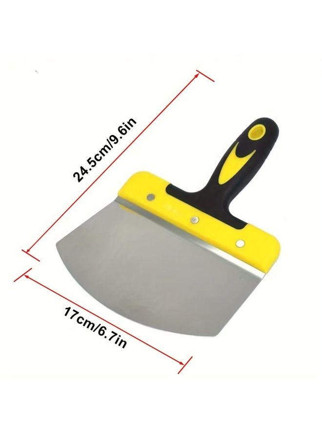 Durable Stainless Steel Putty Knife 1pc Arc Shaped Scraper For Drywall Mortar - Image 4