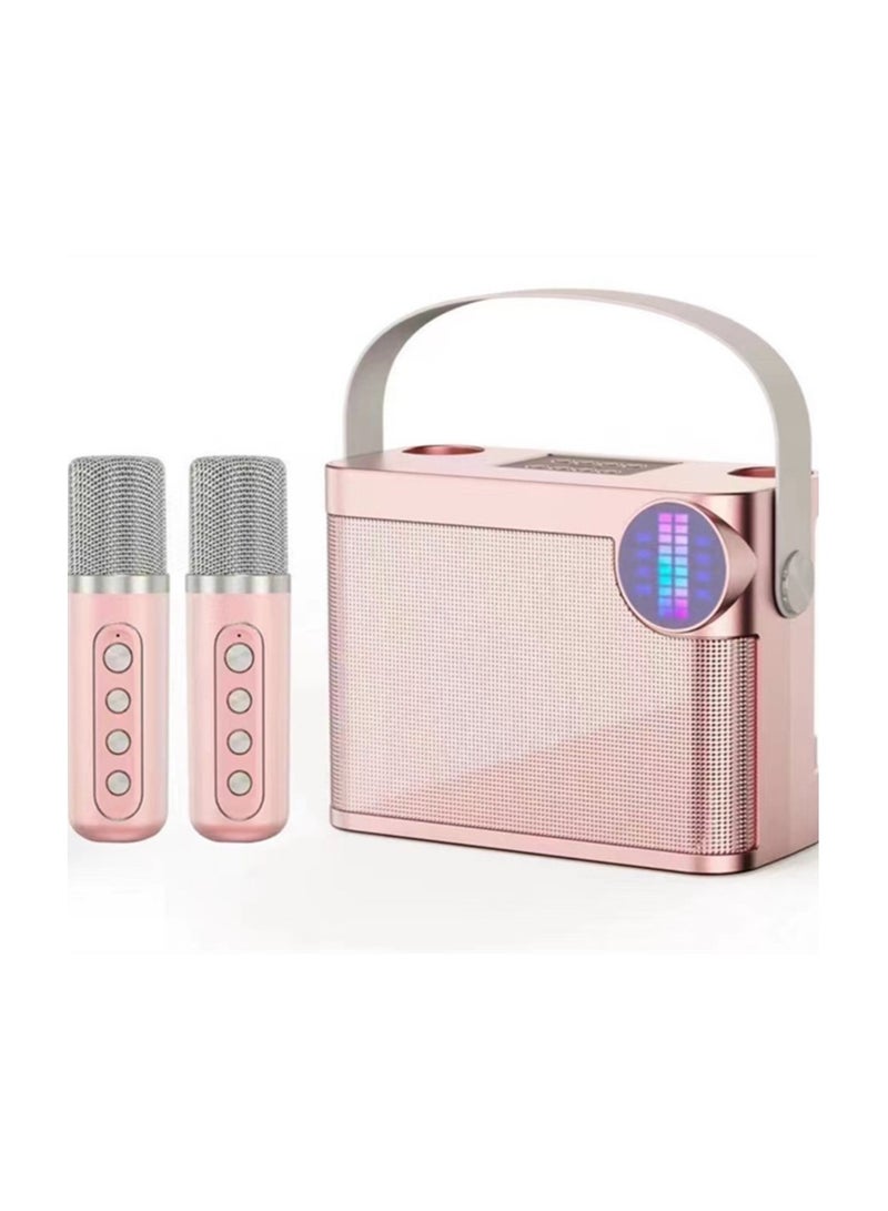 portable Dual Microphone Karaoke Machine Portable Bluetooth PA Speaker System with 2 Wireless Mic boom box for Home Adults and Kids - Image 1