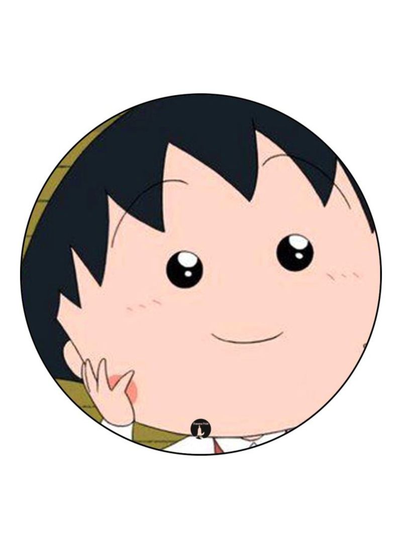 The Anime Chibi Maruko Chan Printed Mouse Pad  Beige/Black/Green