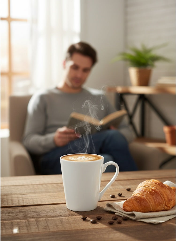 Dove 6-Piece Porcelain Mug Set 320ML White - Image 3