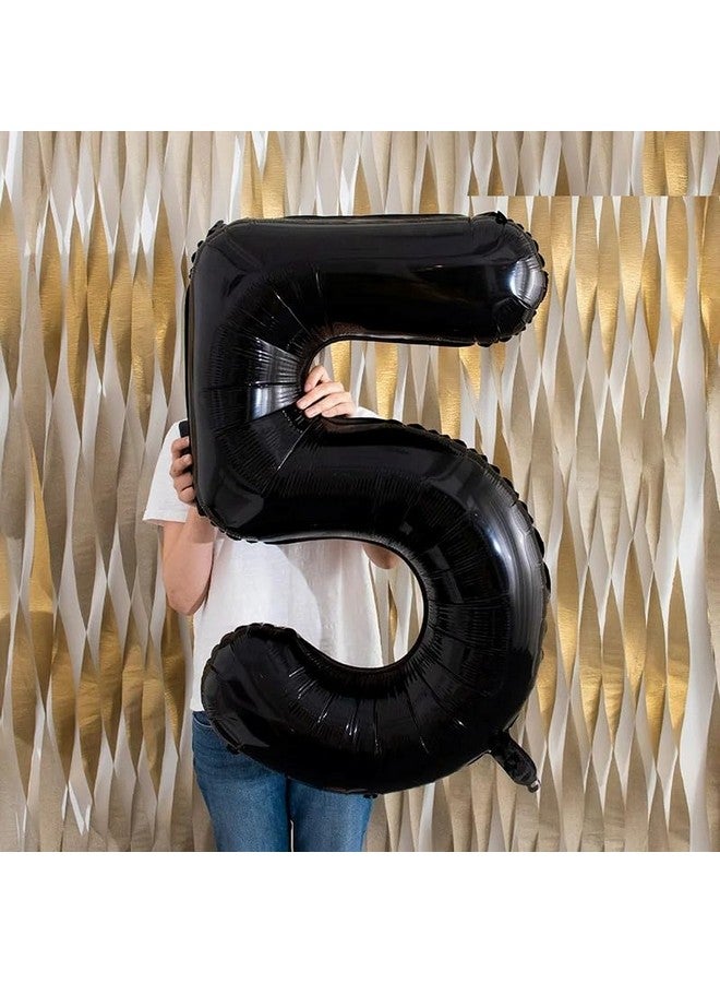 Atpata Funky Black Number Foil Balloons for Numeric Milestone Parties (40 INCH, 5) - Image 1