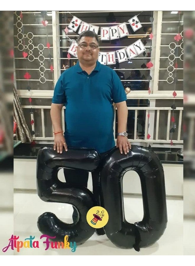 Atpata Funky Black Number Foil Balloons for Numeric Milestone Parties (40 INCH, 5) - Image 4