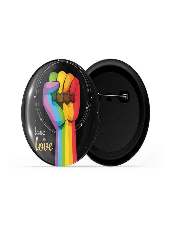 dhcrafts Pin Badge Multicolor Love Love Glossy Finish Design Pack of 1 (58mm) - Image 2