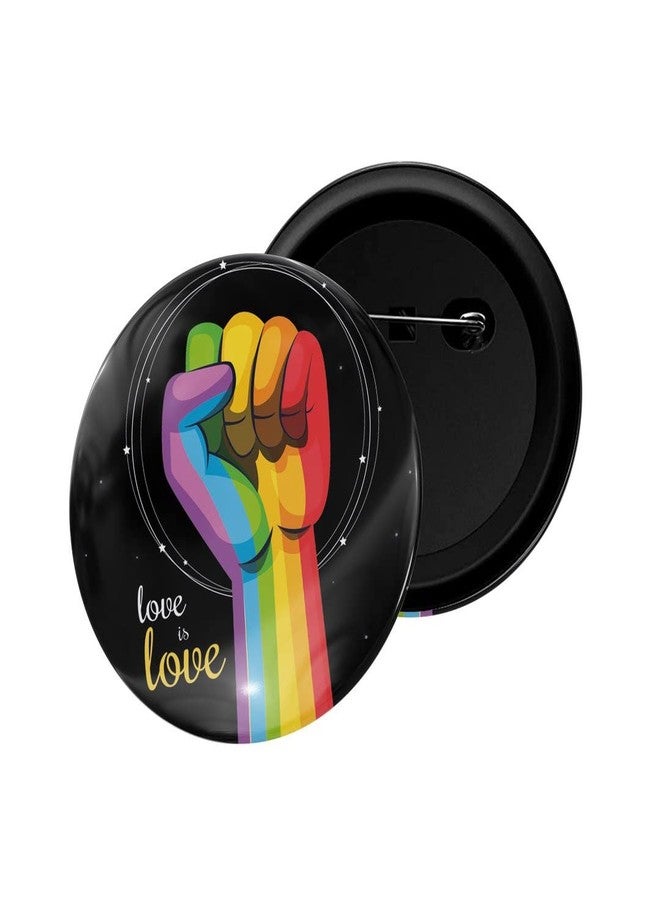 dhcrafts Pin Badge Multicolor Love Love Glossy Finish Design Pack of 1 (58mm) - Image 1