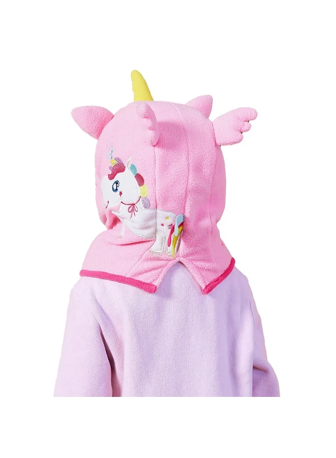 LITTLE SURPRISE BOX Light Pink Uni Fleece Winter Cap covering MouthNeck and Head for Minus degree Temperature5 yrs and above