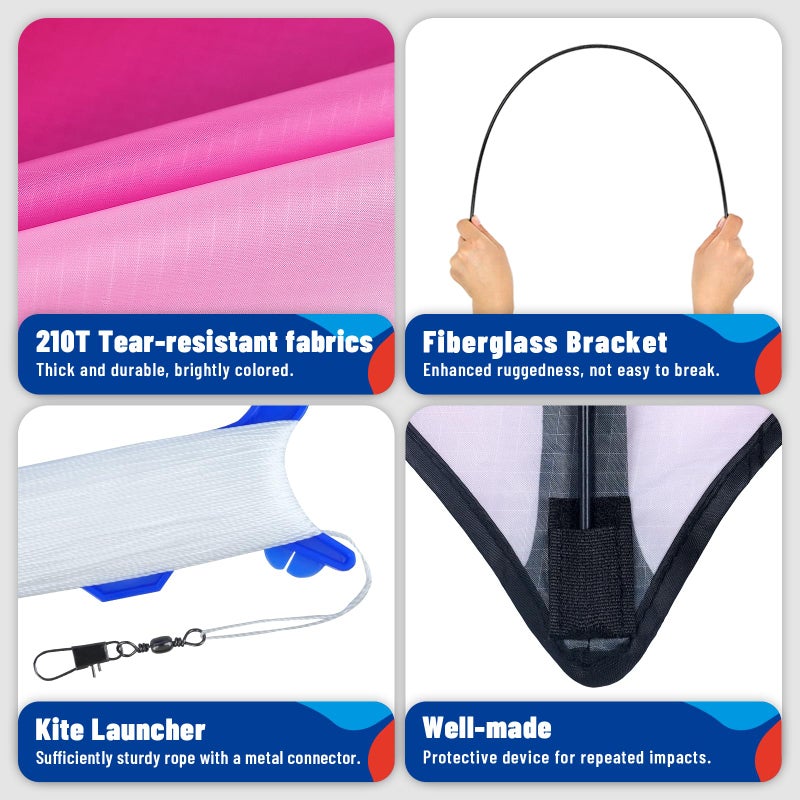 SGftre Delta Kite Three Set for Kids and Adults,Easy to Fly Adult Kites,Perfect Family Kite for Parks and Beach, Delta Kites for Fun Outdoor Activities - Image 5