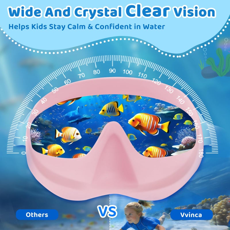Vvinca 2 Pack Kids Swim Goggles with Nose Cover, Wide View Anti-Fog UV Protection Swimming Mask for Boys Girls Ages 3-14, No Leak Pool Goggles for Toddlers - Image 4