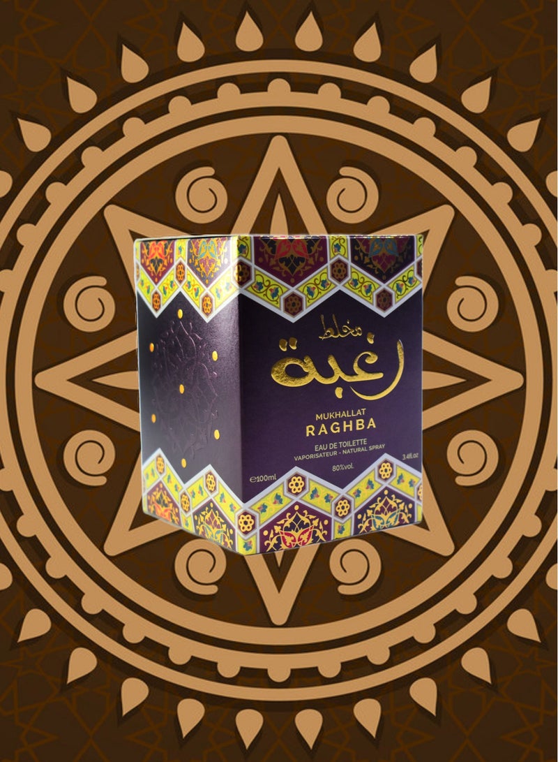 RAGHBA 4 Pieces Mukhallat Raghba Perfume EDT 100 Ml - Image 2