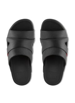 FitFlop 049-173 Freeway Slides Men Sandals Black Leather L66-001  - Image 2