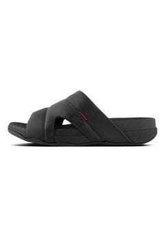 FitFlop 049-173 Freeway Slides Men Sandals Black Leather L66-001  - Image 3