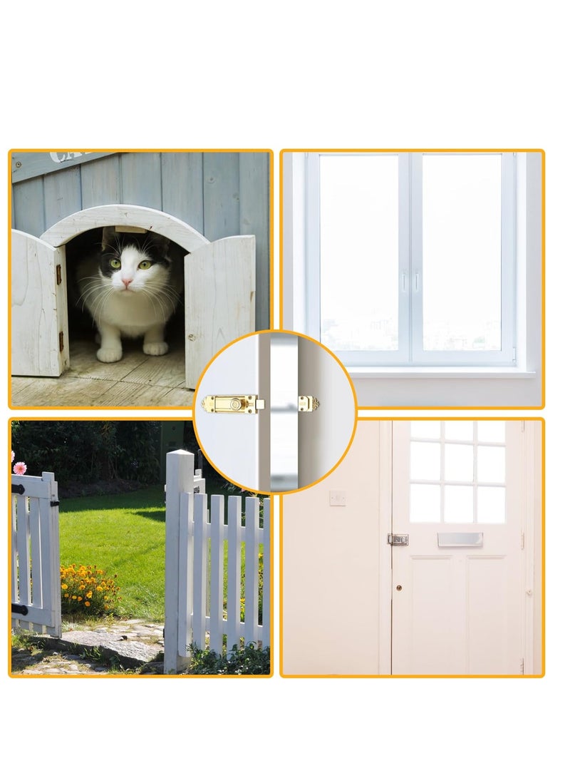 SOLARAE Heavy Duty Tower Bolt Surface Mounted Sliding Door Lock Patio Door Security Lock Durable Latches for Internal Door Polished Brass Door Bolt Ideal for Bedrooms Bathrooms Storage Units - Image 5