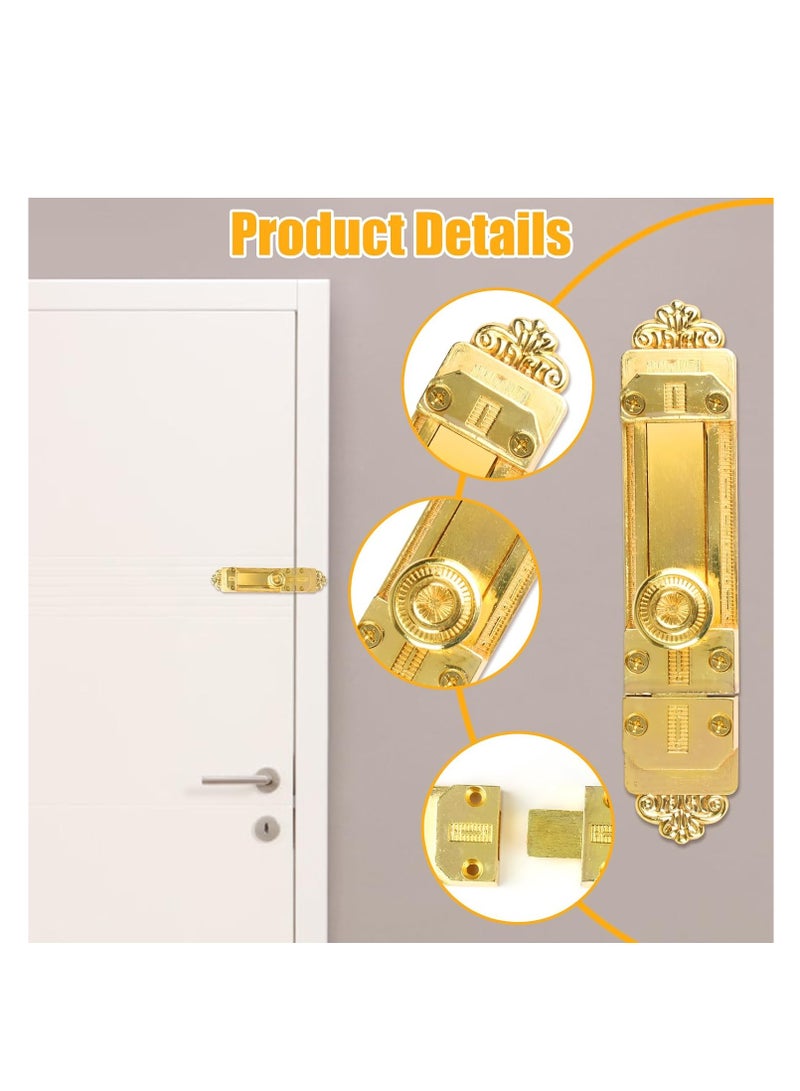 SOLARAE Heavy Duty Tower Bolt Surface Mounted Sliding Door Lock Patio Door Security Lock Durable Latches for Internal Door Polished Brass Door Bolt Ideal for Bedrooms Bathrooms Storage Units - Image 2