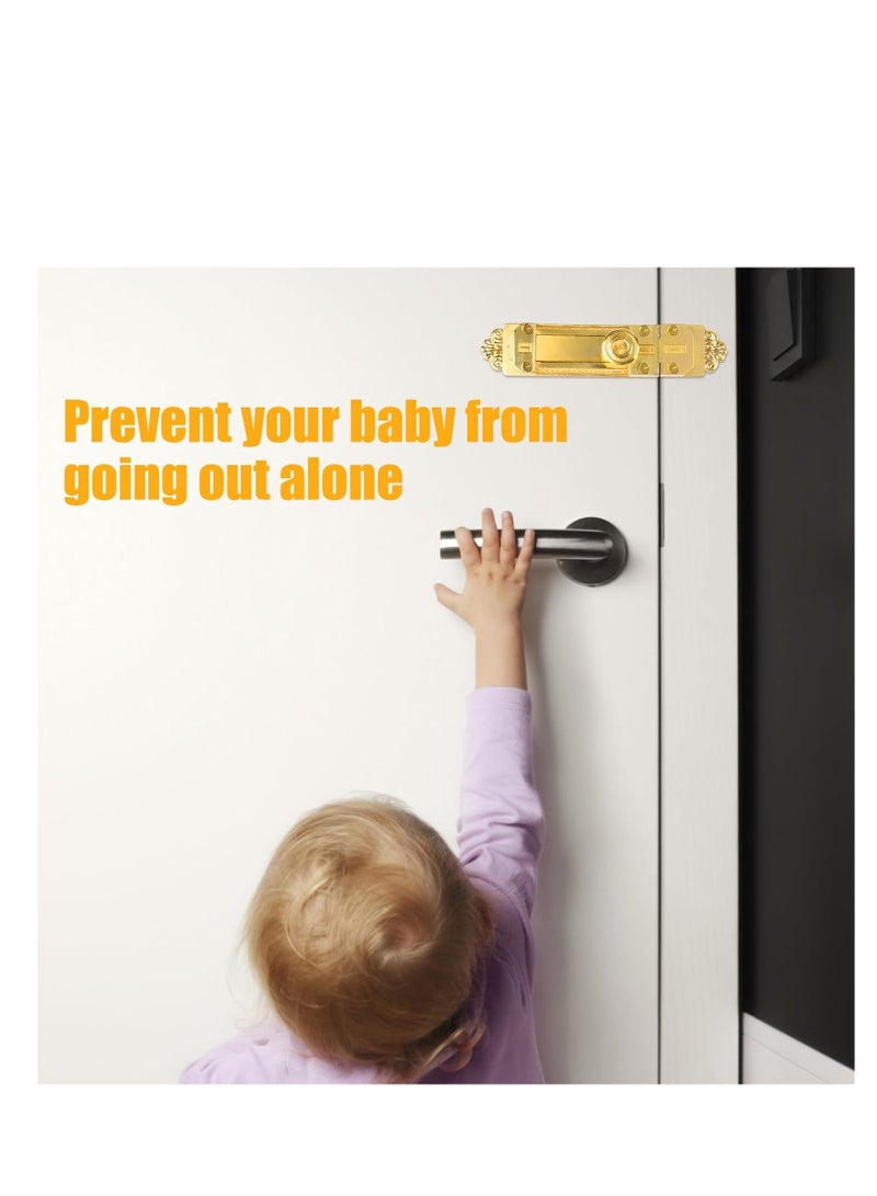 SOLARAE Heavy Duty Tower Bolt Surface Mounted Sliding Door Lock Patio Door Security Lock Durable Latches for Internal Door Polished Brass Door Bolt Ideal for Bedrooms Bathrooms Storage Units - Image 4