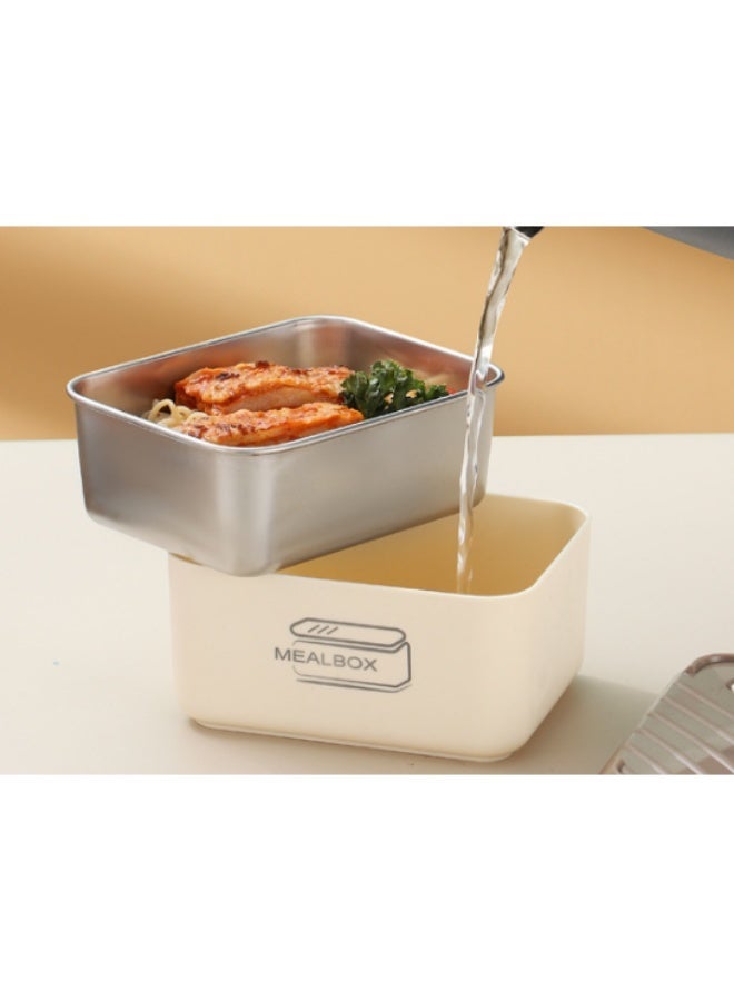 NiceArt Stainless steel inner lunch box -1200ml double-layer microwave safe lunch box - detachable insulated lunch box - suitable for adult student offices and schools - with insulated bag - Image 2