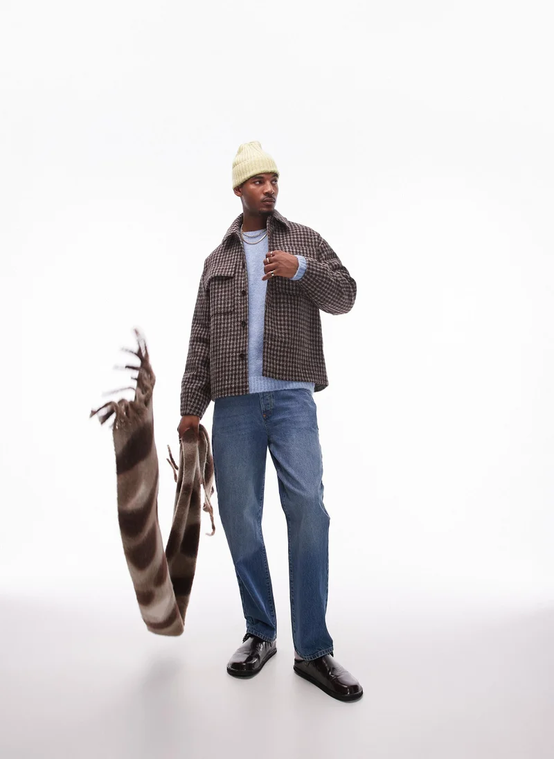 توب مان Wool Look Shacket