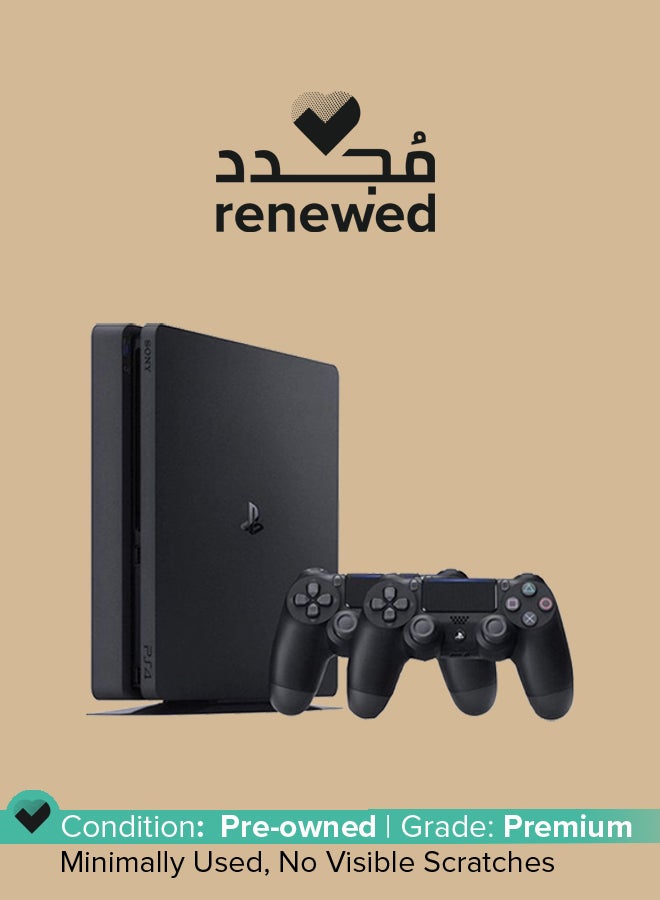 سوني مجدد - جهاز بلاي ستيشن 4 سليم سعة 500 جيجابايت مع 2 وحدة تحكم دوال شوك - Image 1