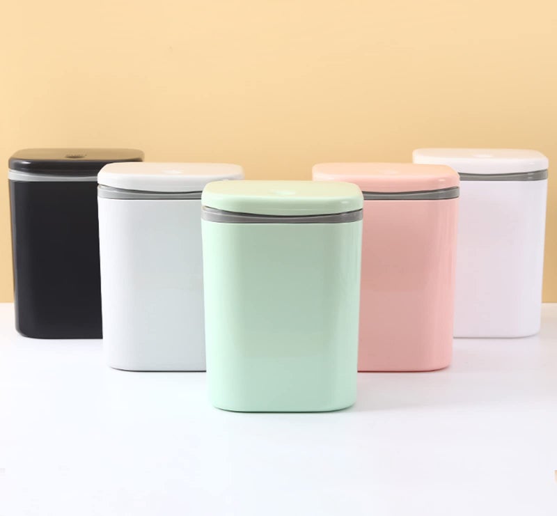 Hommp 0.5 Gallon Tiny Countertop Trash Can, Mini Desktop Garbage Can with Push-Button, White - Image 5