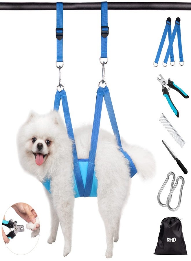 RHD Dog Grooming Hammock Harness for Small Dog and Cats, Dog Grooming Sling, Pet Grooming Hammock, Pet Grooming Supplies Kit with Nail Clippers, Nail File, Pet Comb - Image 1