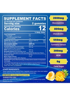 NEVISS Sugar Free Glucosamine Chondroitin MSM Filled Gummies 3100mg - Joint Support Supplement - Plus Turmeric, Boswellia, Hyaluronic Acid & Vitamin D3, Mobility, Comfort, Flexibility & Bone Support, 60Cts  - Image 2