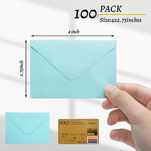 Keketer 100 Pack 4 x 2.75" Colorful Mini Envelopes 120GSM Gift Card 10 Color Envelopes Bulk Small Paper Gift Card Sleeves Greeting Card Business Card Tiny Envelope Pockets for Card & Invitation - Image 4