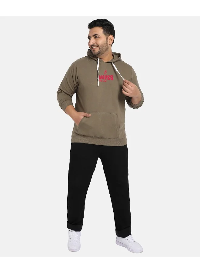 Instafab Plus Instafab Plus Men's Olive Green Happy Waves Hoodie