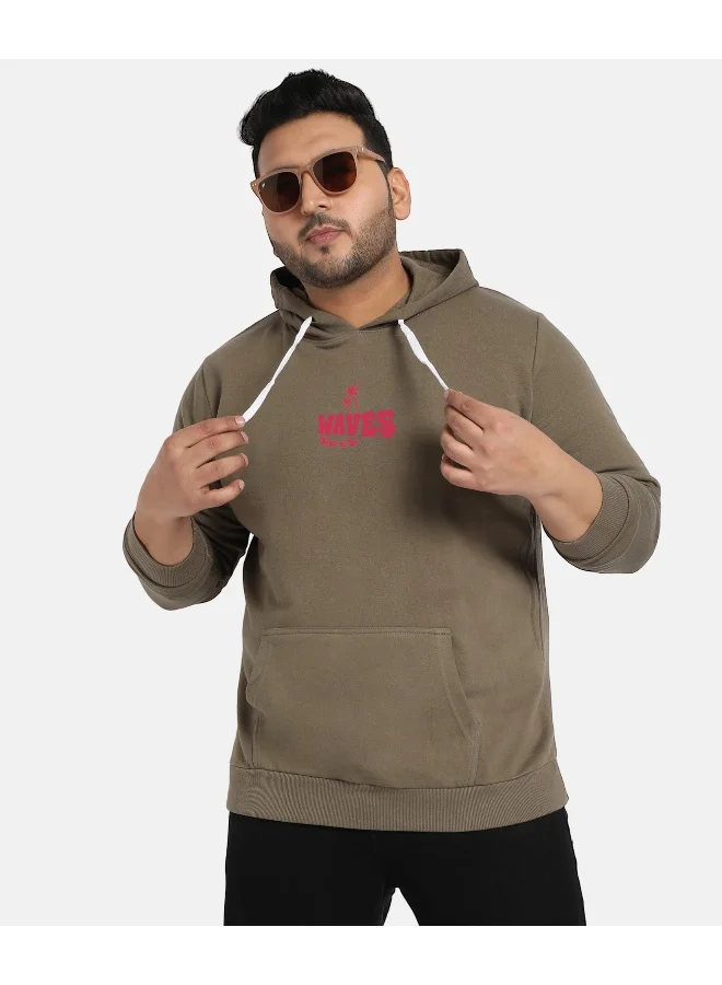 Instafab Plus Instafab Plus Men's Olive Green Happy Waves Hoodie