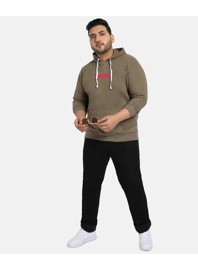 Instafab Plus Instafab Plus Men's Olive Green Happy Waves Hoodie