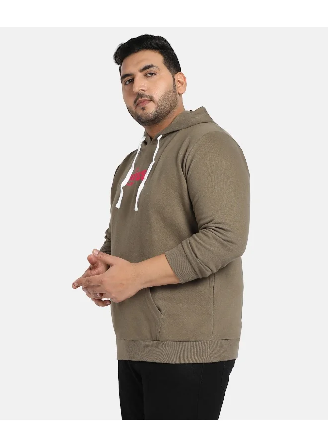 Instafab Plus Instafab Plus Men's Olive Green Happy Waves Hoodie