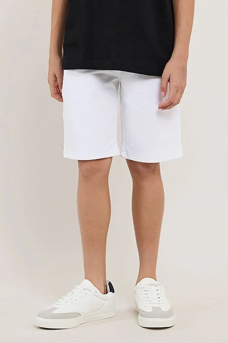 أر أند بي Solid Shorts with Drawstring Waist
