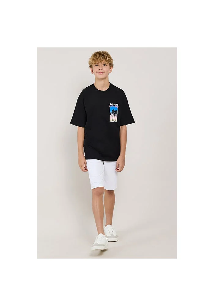 أر أند بي Solid Shorts with Drawstring Waist