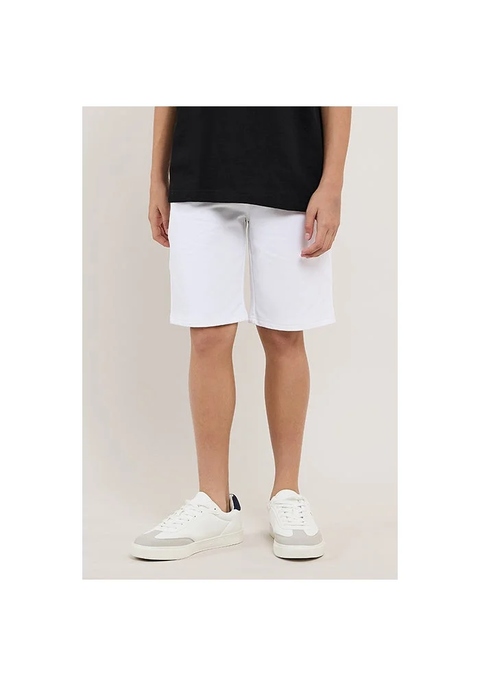أر أند بي Solid Shorts with Drawstring Waist