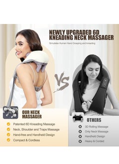 PENG GENERAL Shiatsu Neck and Shoulder Massager with Heat for Pain Relief Deep Tissue, Massage at home for Muscle Relaxation (Grey)  - Image 3