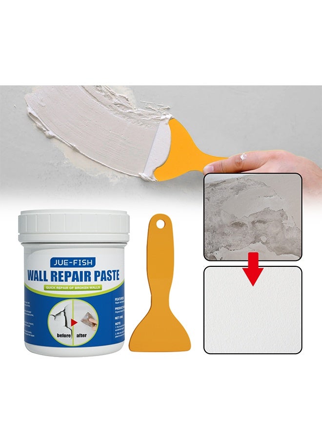 JUE-FISH Wall Repair Paste 100g, Drywall Repair Kit, Wall Patcher with Scraper, Wall Hole Filling Wall Repair Subsidy Kit, Quick and Easy - Image 1