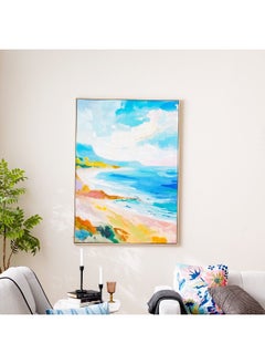 DANUBE HOME Cyprus Canvas Seaside Impression Framed Wall Art – Modern Coastal Landscape Painting For Home, Living Room, Office, Bedroom – Elegant Wall Decor 102.6X142.6Cm  - Image 4