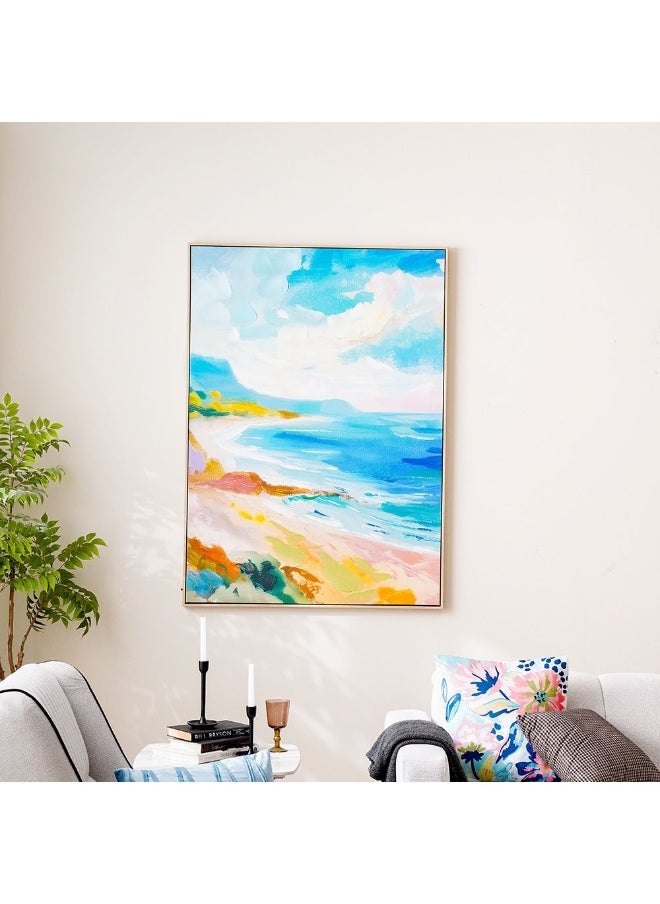 DANUBE HOME Cyprus Canvas Seaside Impression Framed Wall Art – Modern Coastal Landscape Painting For Home, Living Room, Office, Bedroom – Elegant Wall Decor 102.6X142.6Cm  - Image 4