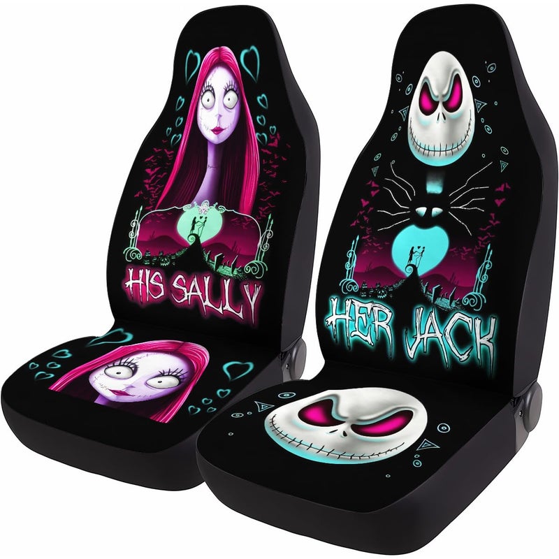 GENANY Nightmare Couple Car Seat Covers Set of 2, Horror Breathable Front Seat Covers for Truck Sedan SUV, Couple Car Accessories, Horror Gift for Women Men - Image 2