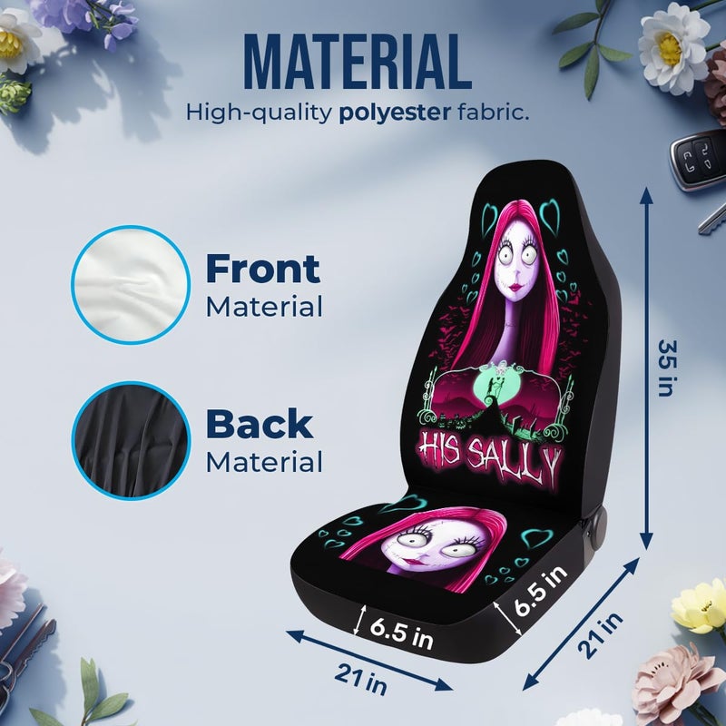 GENANY Nightmare Couple Car Seat Covers Set of 2, Horror Breathable Front Seat Covers for Truck Sedan SUV, Couple Car Accessories, Horror Gift for Women Men - Image 5