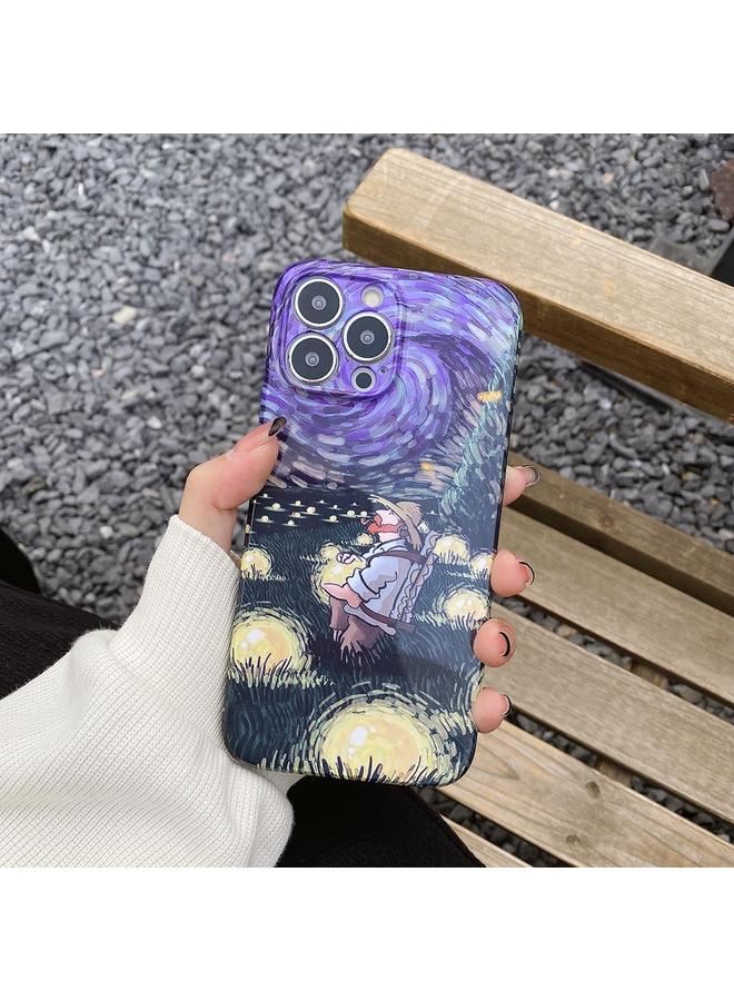 S-TOP Case For iPhone 11 Pro Max Oil Painting Pattern Glossy PC Phone Case - Image 3