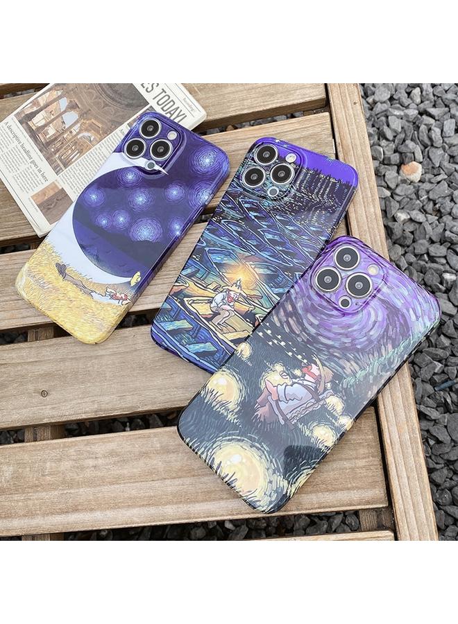 S-TOP Case For iPhone 11 Pro Max Oil Painting Pattern Glossy PC Phone Case - Image 5