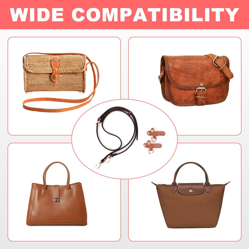 dadop Strap Kit Compatible with Longchamp Mini Bags - Leather Adjustable Purse Straps for Women's Mini Shoulder Bag, Crossbody Handbag - Purse Straps for Longchamp - Image 5