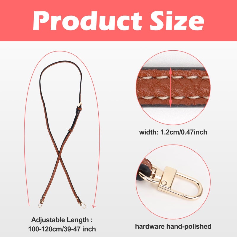 dadop Strap Kit Compatible with Longchamp Mini Bags - Leather Adjustable Purse Straps for Women's Mini Shoulder Bag, Crossbody Handbag - Purse Straps for Longchamp - Image 2