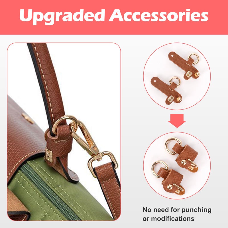 dadop Strap Kit Compatible with Longchamp Mini Bags - Leather Adjustable Purse Straps for Women's Mini Shoulder Bag, Crossbody Handbag - Purse Straps for Longchamp - Image 3