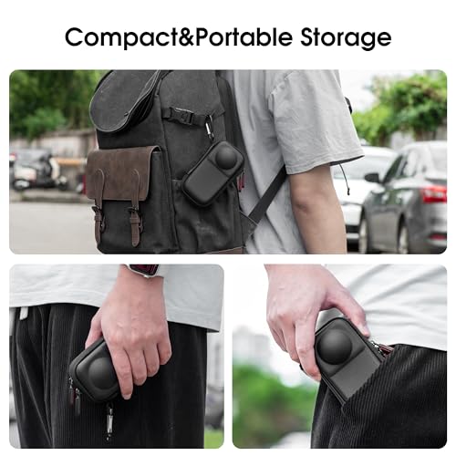 STARTRC VCR Carrying Case for Insta360 X4 Air (for Original Lens Cap) Storage Bag Travel Protective Cover Hard Shell with Carabiner for Insta 360 X4 Air Accessories - Image 5