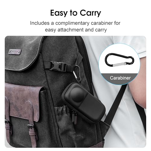 STARTRC VCR Carrying Case for Insta360 X4 Air (for Original Lens Cap) Storage Bag Travel Protective Cover Hard Shell with Carabiner for Insta 360 X4 Air Accessories - Image 3