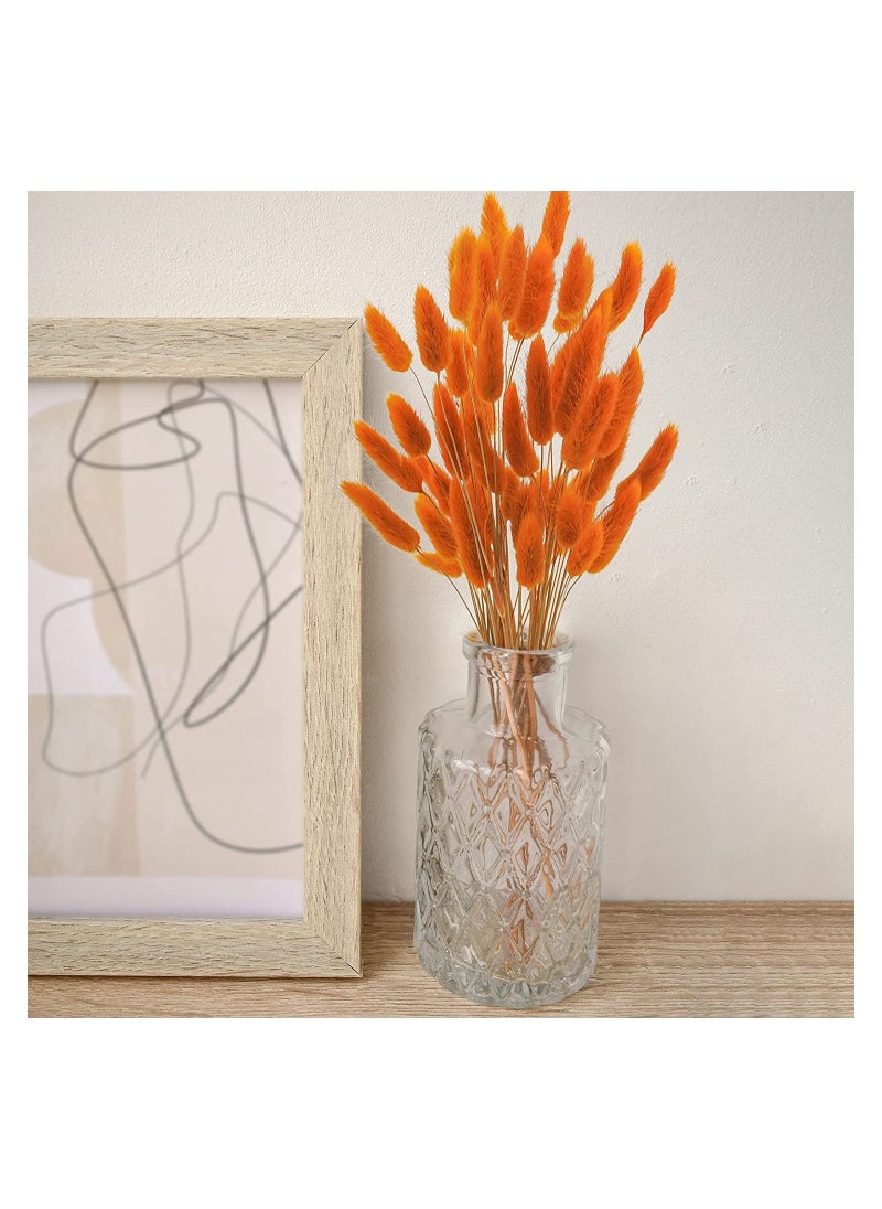 Excefore Natural Bunny Tails Dried Flowers, 60 Pcs Dried Lagurus Ovatus, Dried Pampas Grass Decor for Farmhouse Flower Arrangements Wedding Home Boho Party Decorations(Orange)  - Image 2