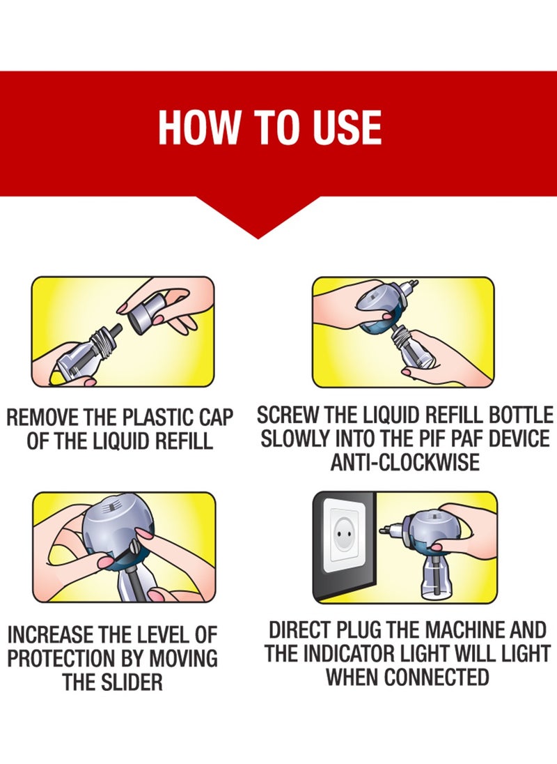 Pif Paf Pif Paf 30 Nights Liquid Mosquito Killer Refill 25ml x 6 pack  - Image 2