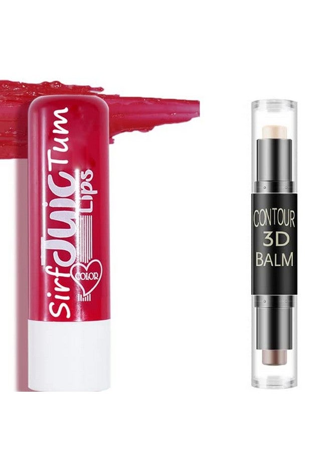 SIRF TUM 7Highlighter and Contour Stick Highlighter (cream)+SIRF TUM - Lip Balm Lip Care for Women & Girls Cherry Natural - Image 1