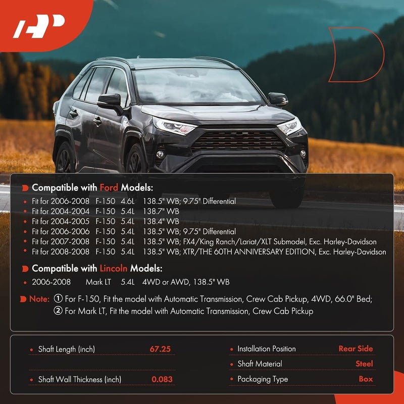 A-Premium Rear Driveshaft Assembly for Ford F-150 and Lincoln Mark LT - Image 2