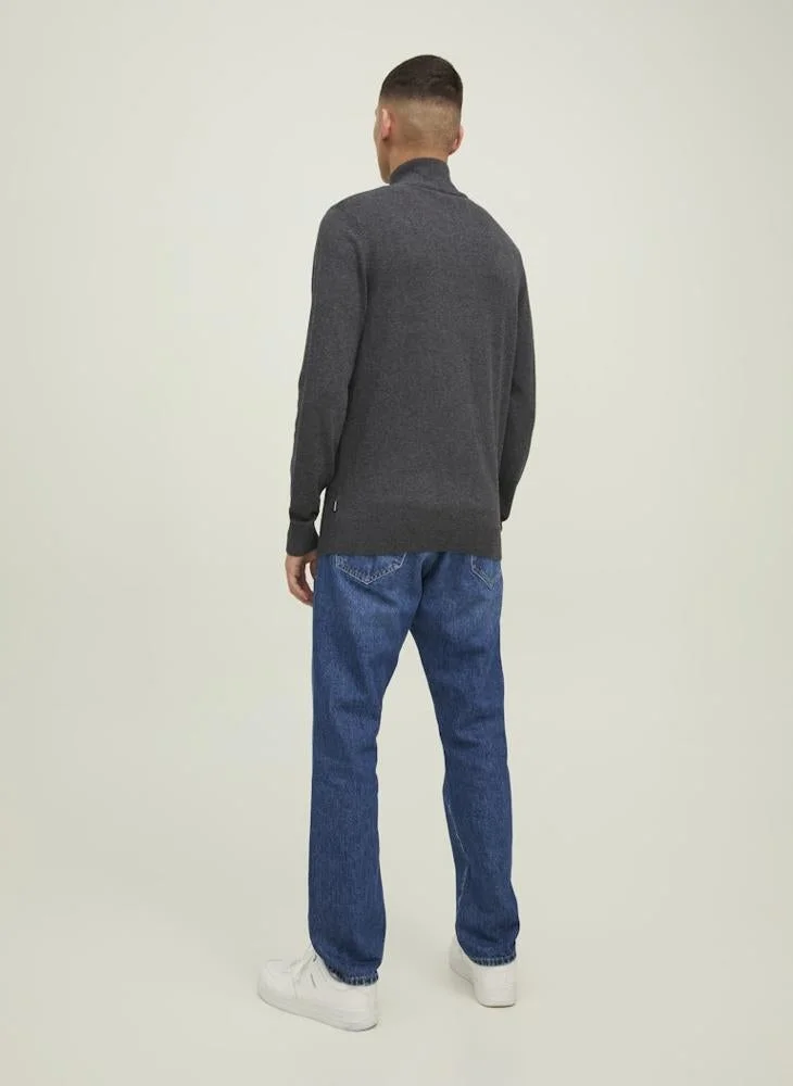 جاك اند جونز سترة صوفية بسحاب نصفي من جيمل